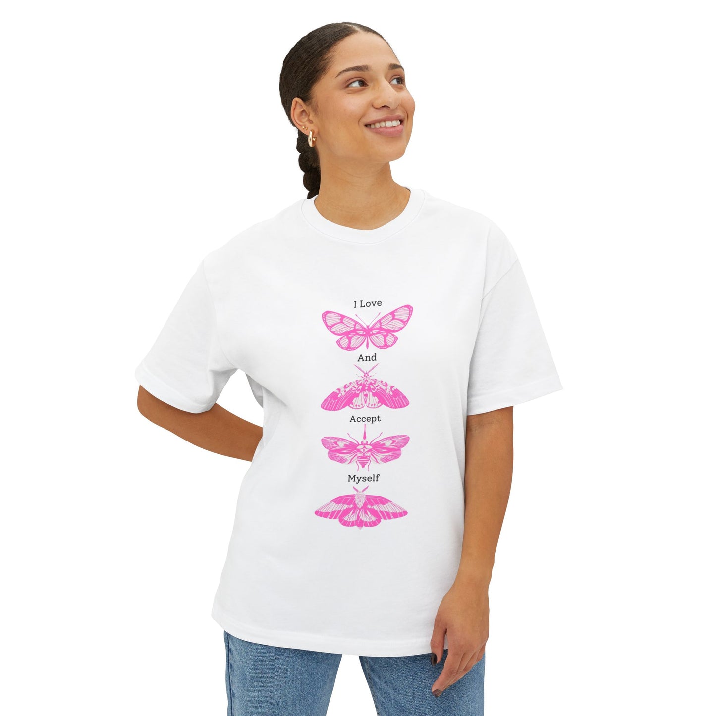 "I Love & Accept Myself" Unisex Oversized Boxy Tee
