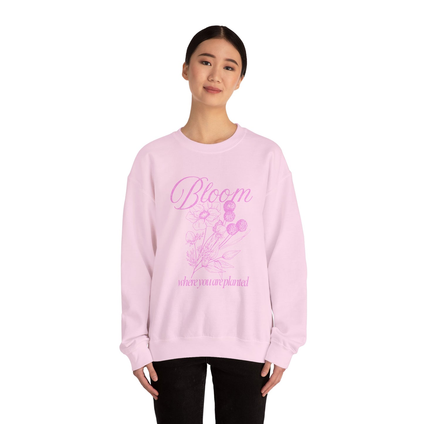 "Bloom Where You Are Planted" Unisex Heavy Blend™ Crewneck Sweatshirt