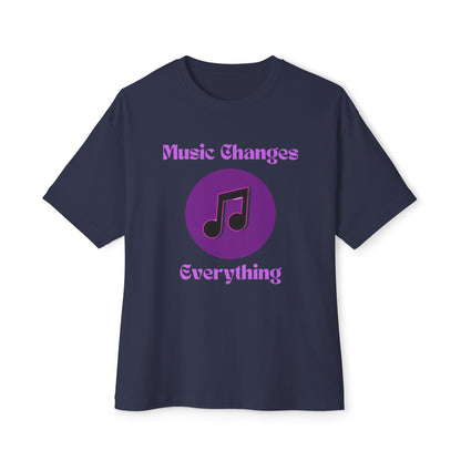 "Music Changes Everything" Unisex Oversized Boxy Tee