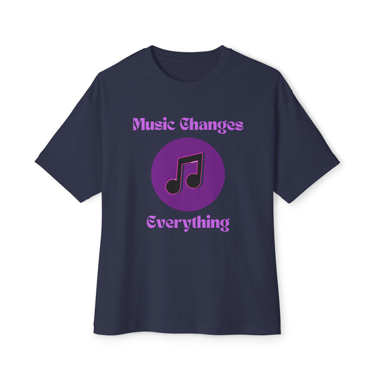 "Music Changes Everything" Unisex Oversized Boxy Tee