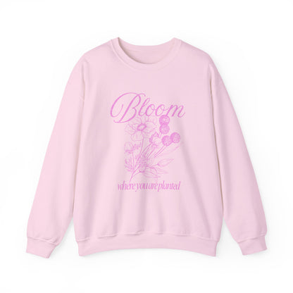 "Bloom Where You Are Planted" Unisex Heavy Blend™ Crewneck Sweatshirt