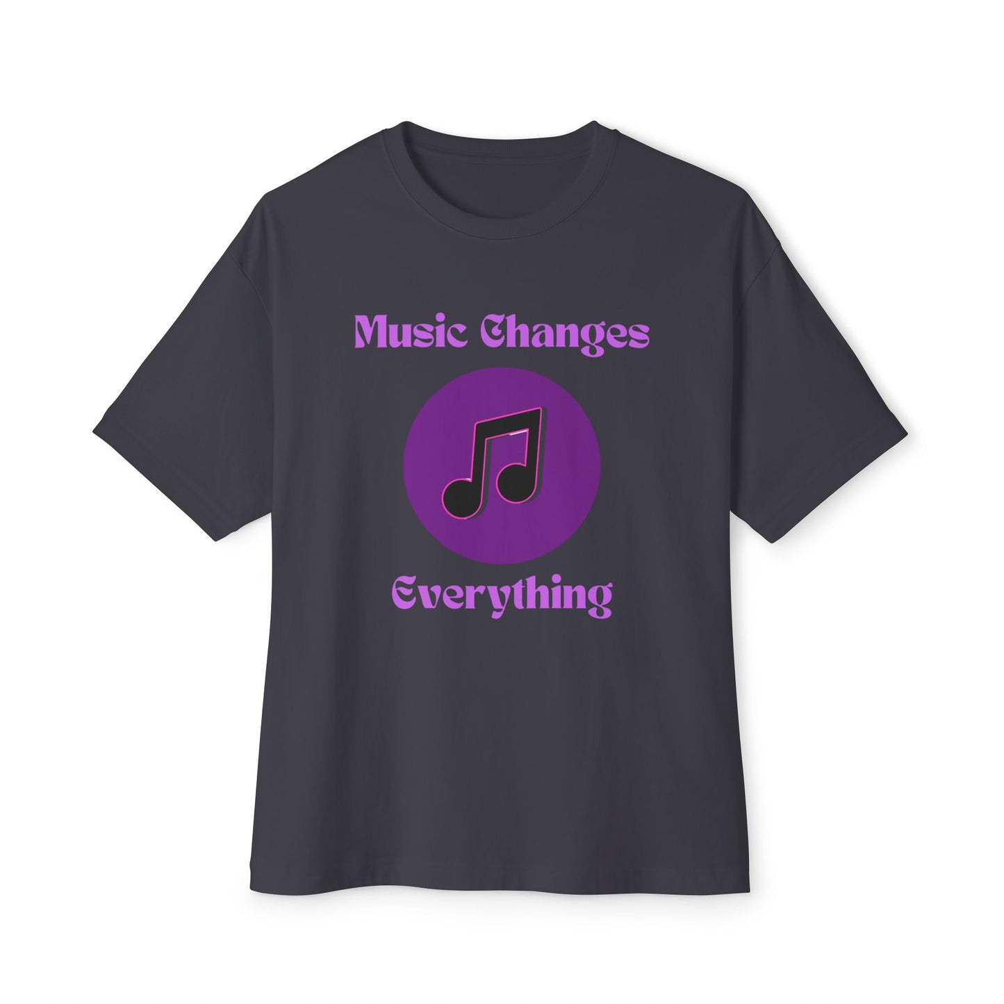 "Music Changes Everything" Unisex Oversized Boxy Tee