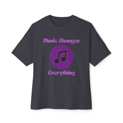"Music Changes Everything" Unisex Oversized Boxy Tee