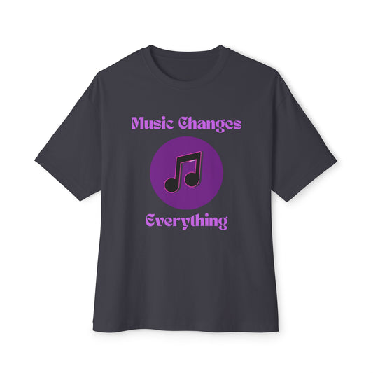 "Music Changes Everything" Unisex Oversized Boxy Tee